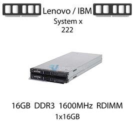 Pamięć RAM 16GB DDR3 dedykowana do serwera Lenovo / IBM Flex System x222, RDIMM, 1600MHz, 1.35V, 2Rx4 - 00D4968