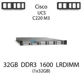 Pamięć RAM 32GB DDR3 dedykowana do serwera Cisco UCS C220 M3, LRDIMM, 1600MHz, 1.35V, 4Rx4