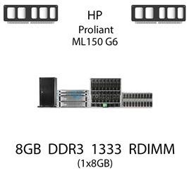 Pamięć RAM 8GB DDR3 dedykowana do serwera HP ProLiant ML150 G6, RDIMM, 1333MHz, 1.5V