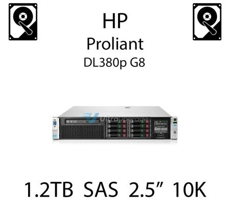 1.2TB 2.5" dedykowany dysk serwerowy SAS do serwera HP ProLiant DL380p G8, HDD Enterprise 10k, 6Gbps - 697574-B21 (REF)