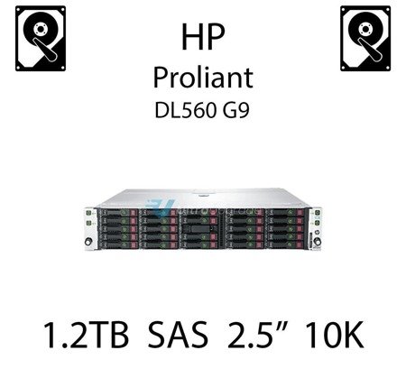 1.2TB 2.5" dedykowany dysk serwerowy SAS do serwera HP ProLiant DL560 G9, HDD Enterprise 10k, 6Gbps - 718162-B21 (REF)
