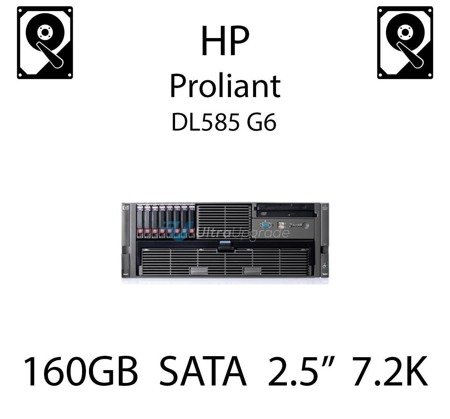 160GB 2.5" dedykowany dysk serwerowy SATA do serwera HP ProLiant DL585 G6, HDD Enterprise 7.2k, 3GB/s - 530932-001   (REF)