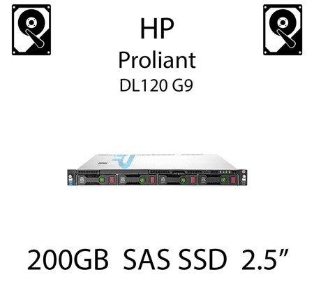 200GB 2.5" dedykowany dysk serwerowy SAS do serwera HP ProLiant DL120 G9, SSD Enterprise  - 691025-001