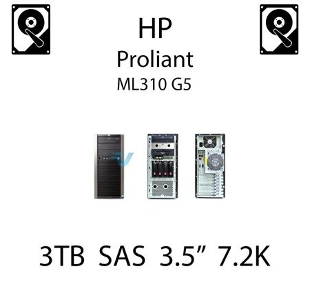 3TB 3.5" dedykowany dysk serwerowy SAS do serwera HP ProLiant ML310 G5, HDD Enterprise 7.2k, 6GB/s - 625140-001