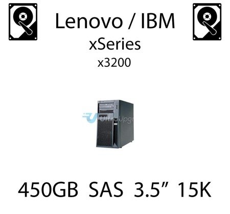 450GB 3.5" dedykowany dysk serwerowy SAS do serwera Lenovo / IBM System x3200, HDD Enterprise 15k, 600MB/s - 44W2239 (REF)