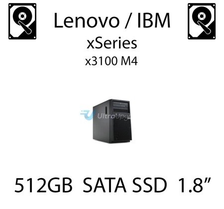 512GB 1.8" dedykowany dysk serwerowy SATA do serwera Lenovo / IBM System x3100 M4, SSD Enterprise , 600MB/s - 49Y5993 (REF)