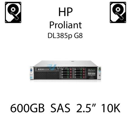 600GB 2.5" dedykowany dysk serwerowy SAS do serwera HP ProLiant DL385p G8, HDD Enterprise 10k, 12Gbps - 781516-B21 (REF)
